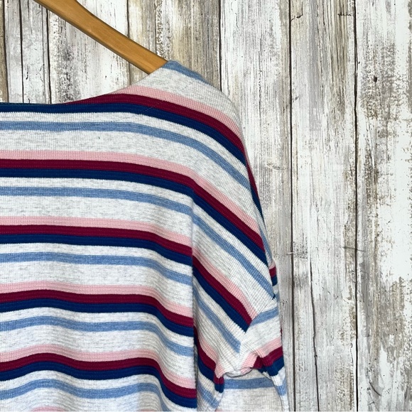 J. Jill Boat Neck Blue, Pink, & Red Striped Sweater - Picture 2 of 5